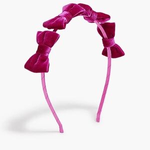 Crewcuts Girls Velvet Bow Headband, Pink/ Purple